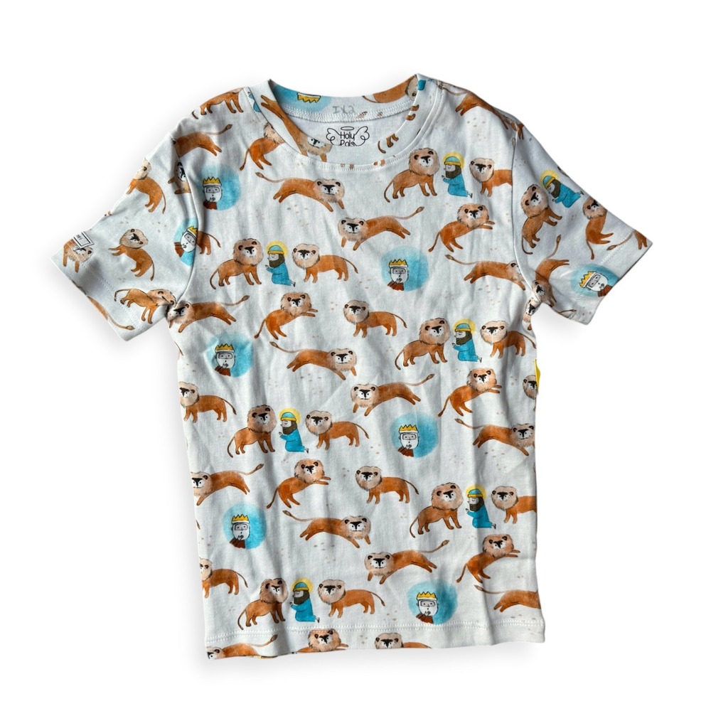 Holy Pals Kids Daniel and the Lions Den Pajama Set Size 8 Blue Cotton 2pc NEW - Picture 2 of 7